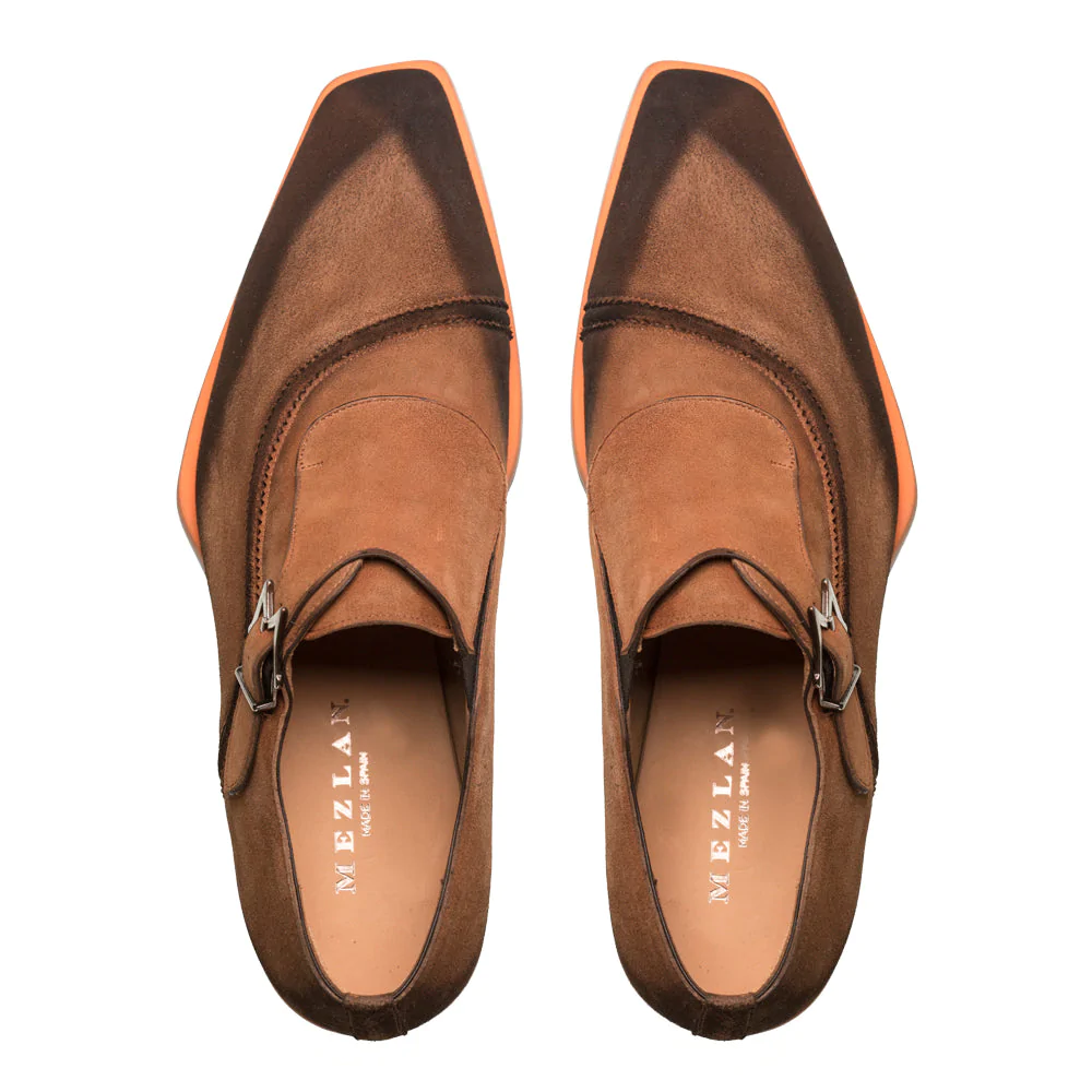 Mezlan Suede Asymmetrical Monkstrap Shoes Sport