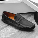Moreschi Bahamas Perforated Nubuck Driving Loafers Black