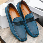 Moreschi Bahamas Perforated Nubuck Driving Loafers Navy