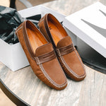 Moreschi Bahamas Perforated Nubuck Driving Loafers Brown