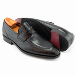 Baker Benjes Giles Peccary Penny Loafers Black