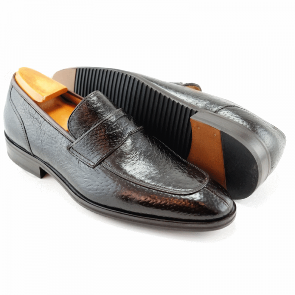 Baker Benjes Giles Peccary Penny Loafers Brown