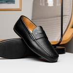 Stemar Bologna Grained Calfskin Loafers Black