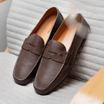 Stemar Bologna Grained Calfskin Loafers Brown