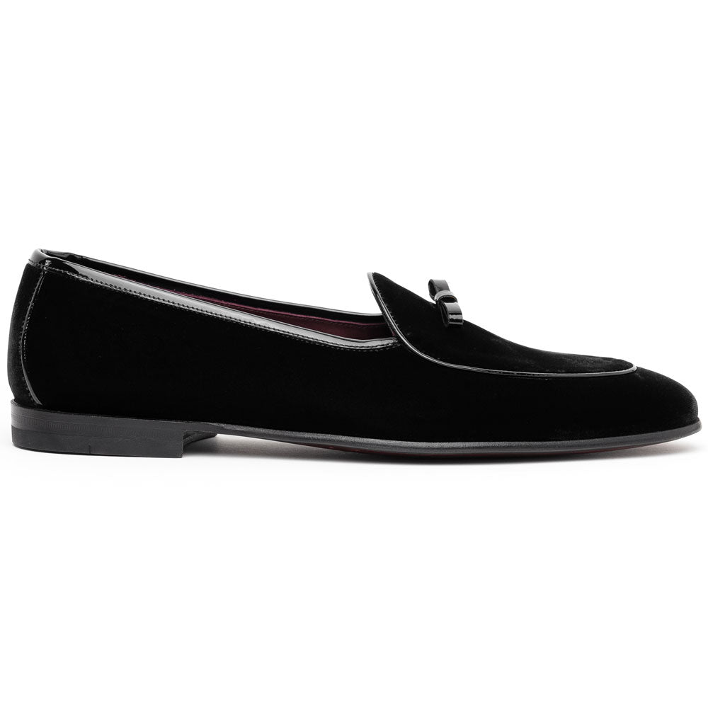 Borgioli by Zelli Arco Velvet Tuxedo Shoes Black