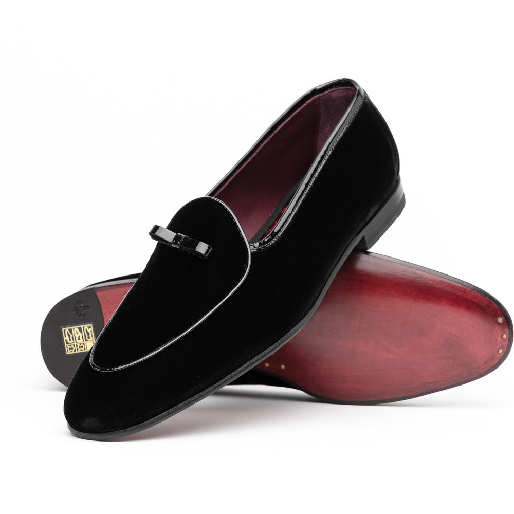 Borgioli by Zelli Arco Velvet Tuxedo Shoes Black (10-120-BLK)