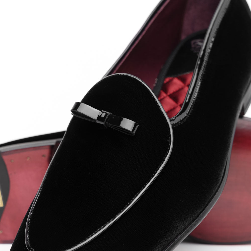 Borgioli by Zelli Arco Velvet Tuxedo Shoes Black (10-120-BLK)