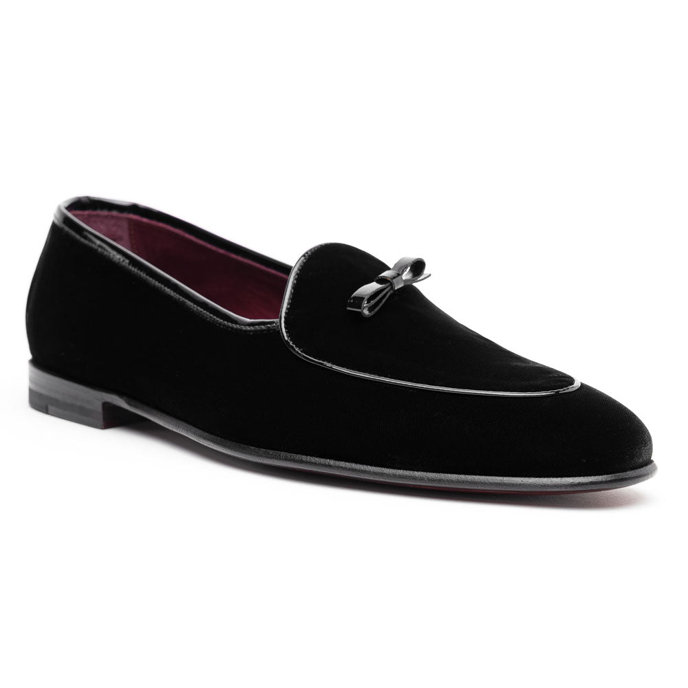 Borgioli by Zelli Arco Velvet Tuxedo Shoes Black (10-120-BLK)
