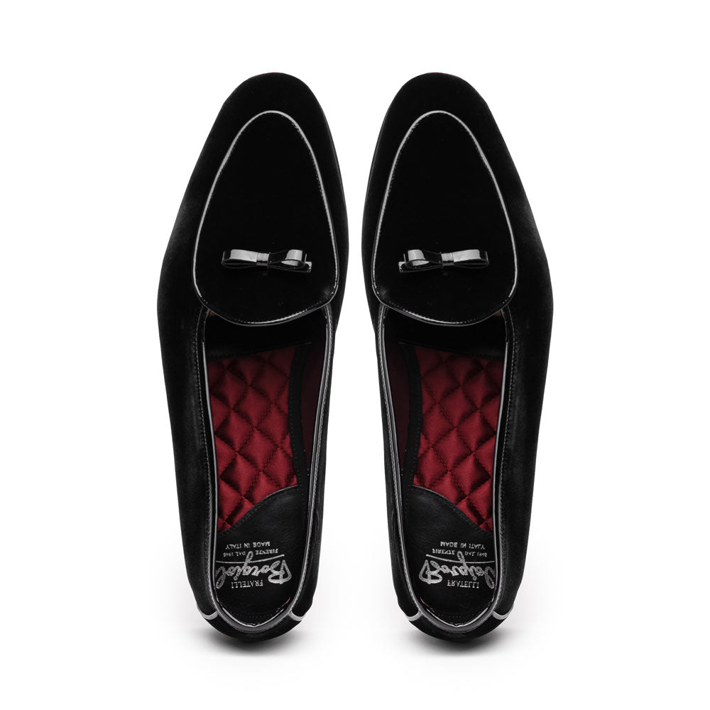 Borgioli by Zelli Arco Velvet Tuxedo Shoes Black (10-120-BLK)