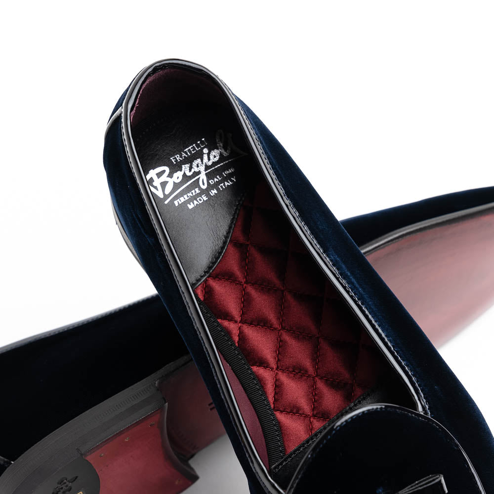 Borgioli by Zelli Arco Velvet Tuxedo Shoes Navy (10-120-NVY)