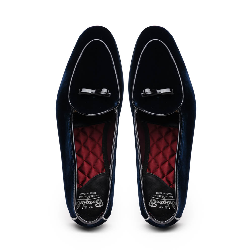 Borgioli by Zelli Arco Velvet Tuxedo Shoes Navy (10-120-NVY)