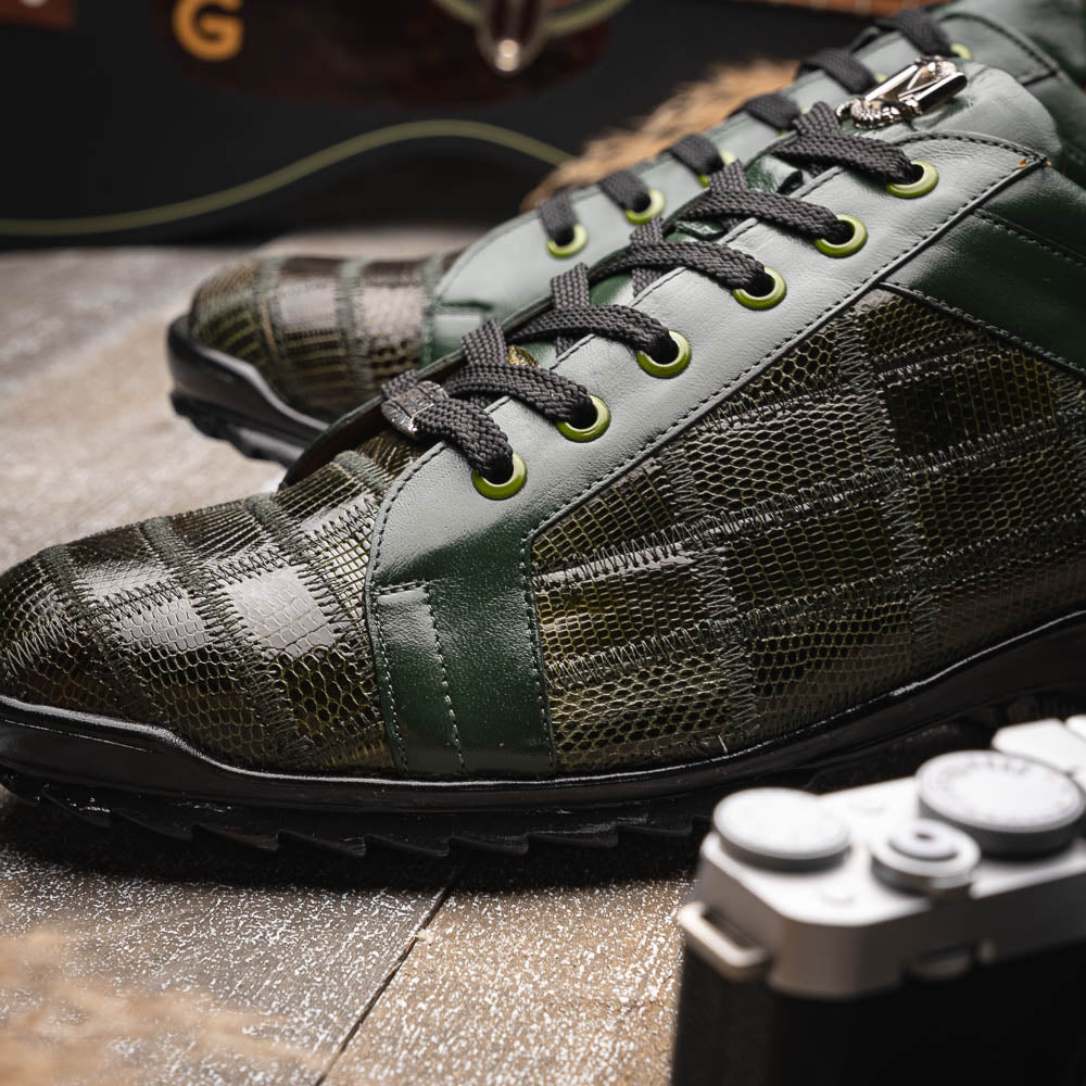 Marco Di Milano Bari Lizard Patchwork Sneakers Green