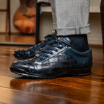 Marco Di Milano Bari Lizard Patchwork Sneakers Navy