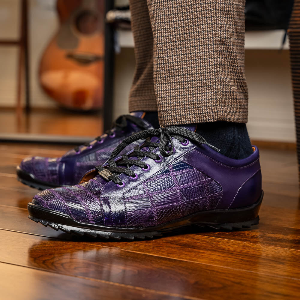 Marco Di Milano Bari Lizard Patchwork Sneakers Purple