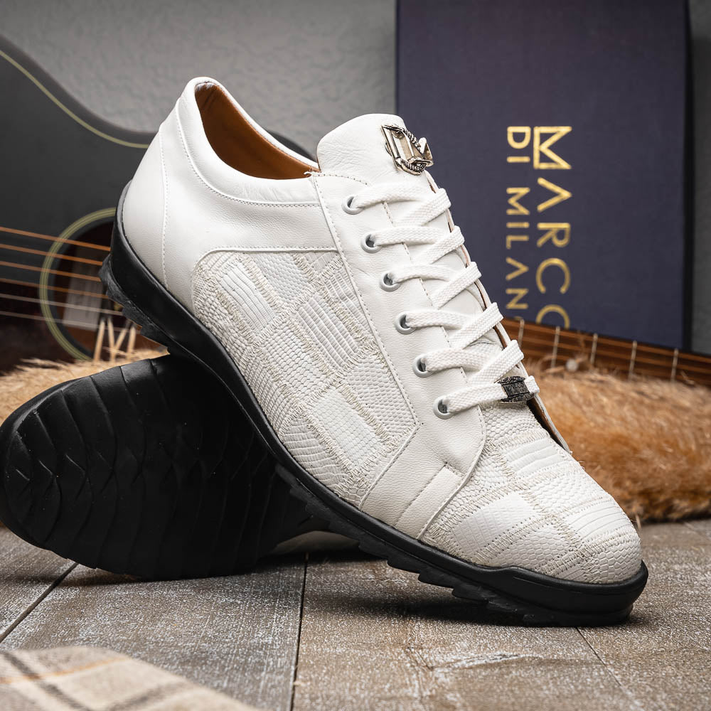 Marco Di Milano Bari Lizard Patchwork Sneakers White