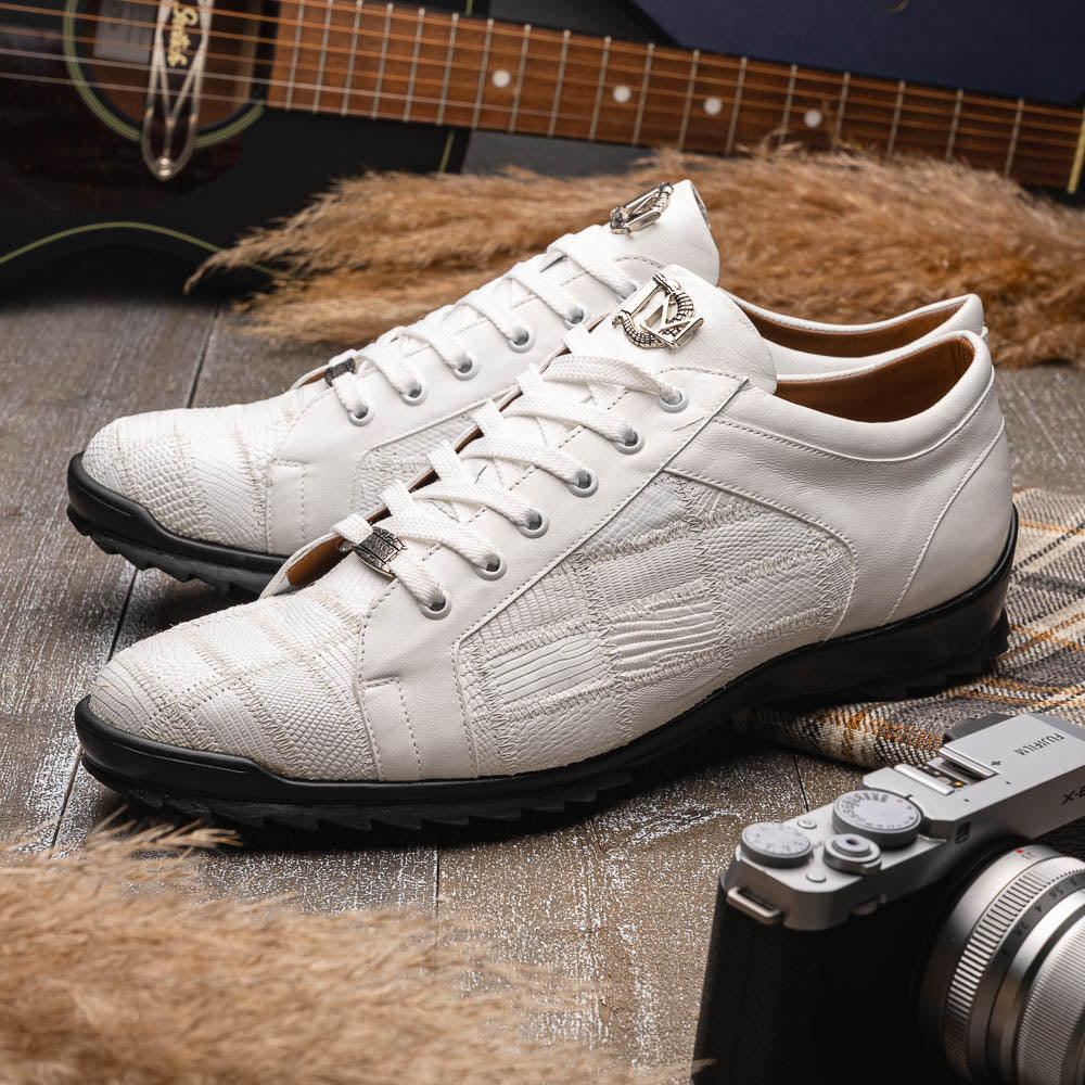 Marco Di Milano Bari Lizard Patchwork Sneakers White