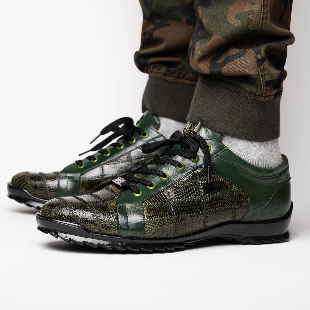 Marco Di Milano Bari Lizard Patchwork Sneakers Green