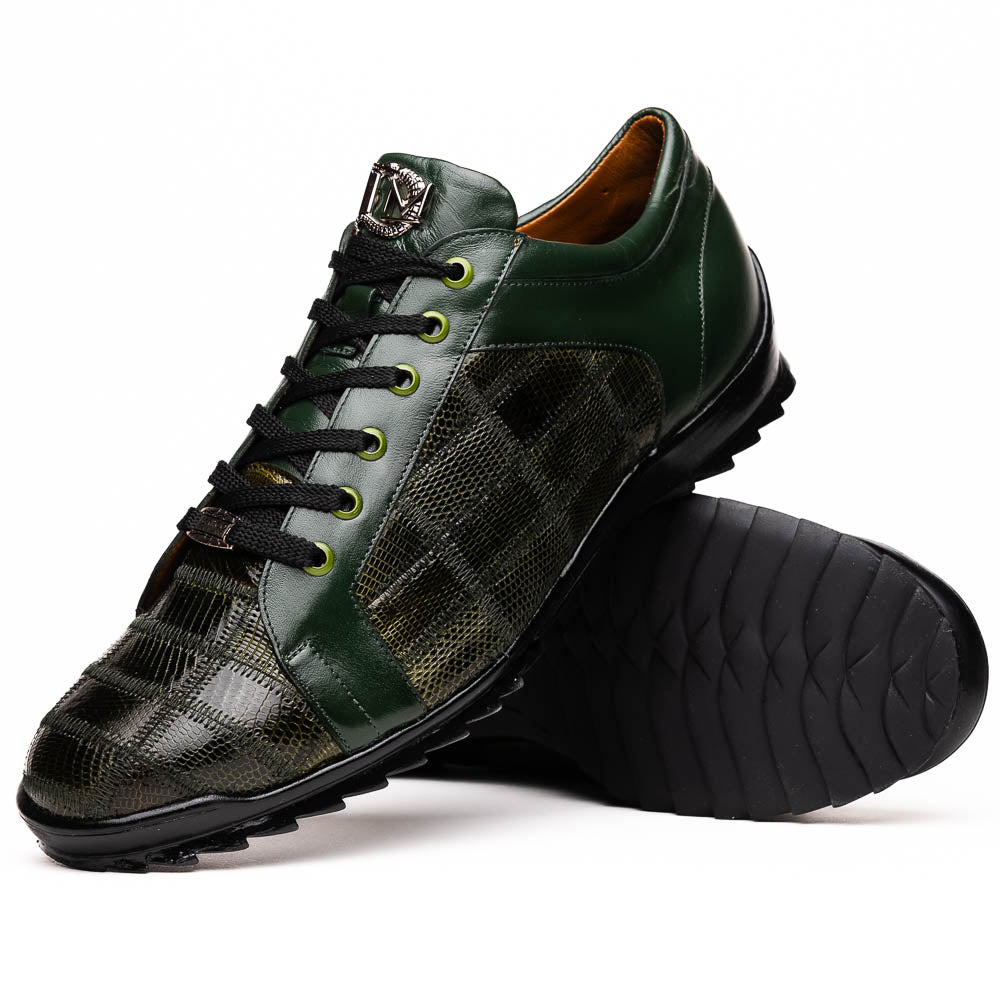 Marco Di Milano Bari Lizard Patchwork Sneakers Green