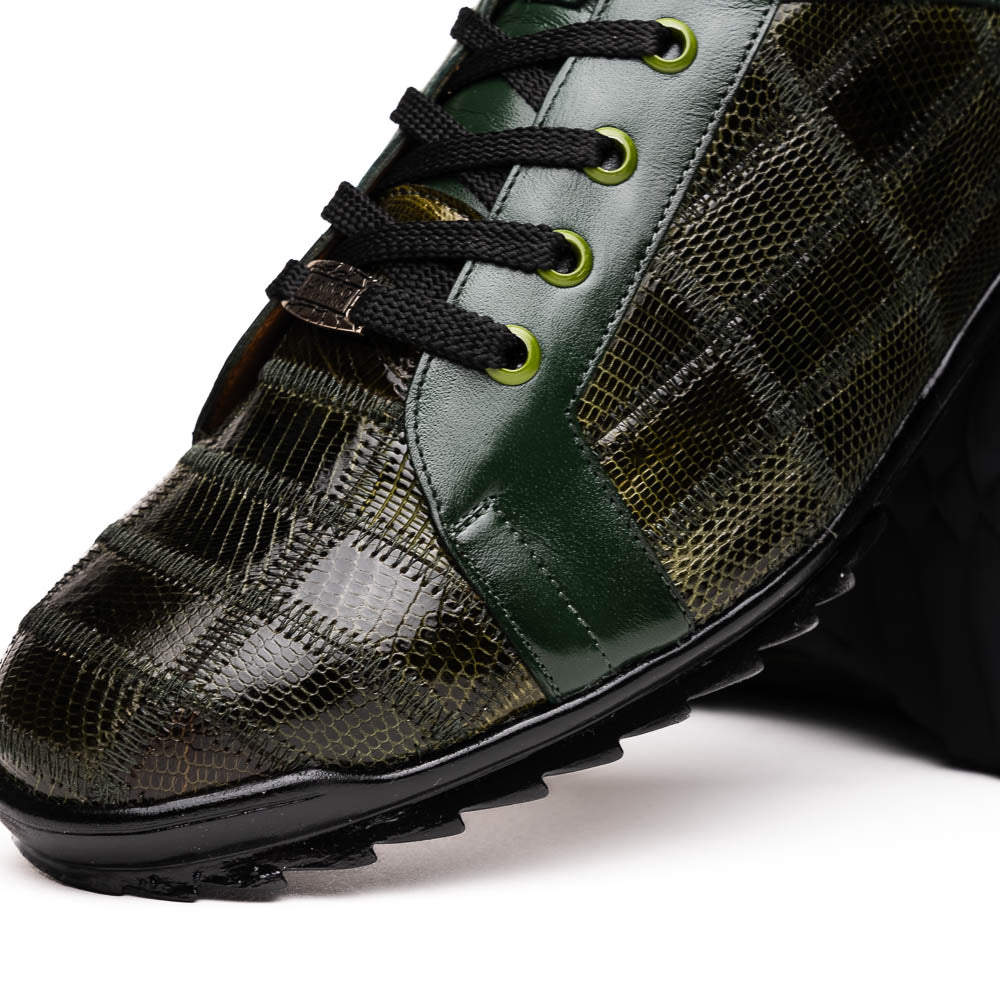 Marco Di Milano Bari Lizard Patchwork Sneakers Green