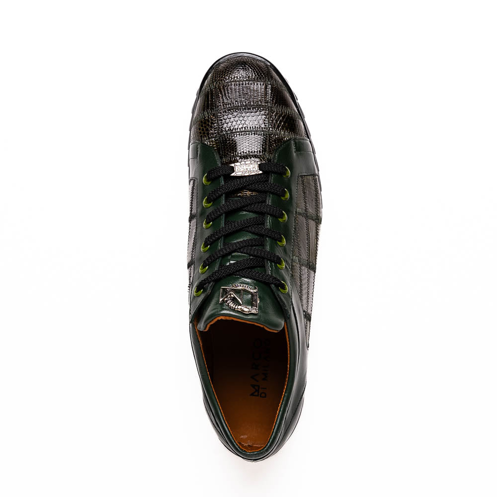 Marco Di Milano Bari Lizard Patchwork Sneakers Green