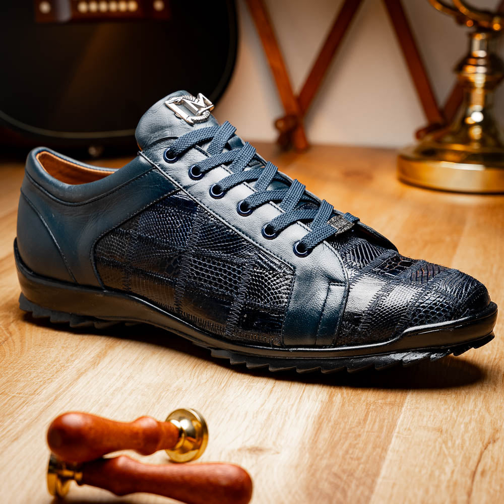 Marco Di Milano Bari Lizard Patchwork Sneakers Navy