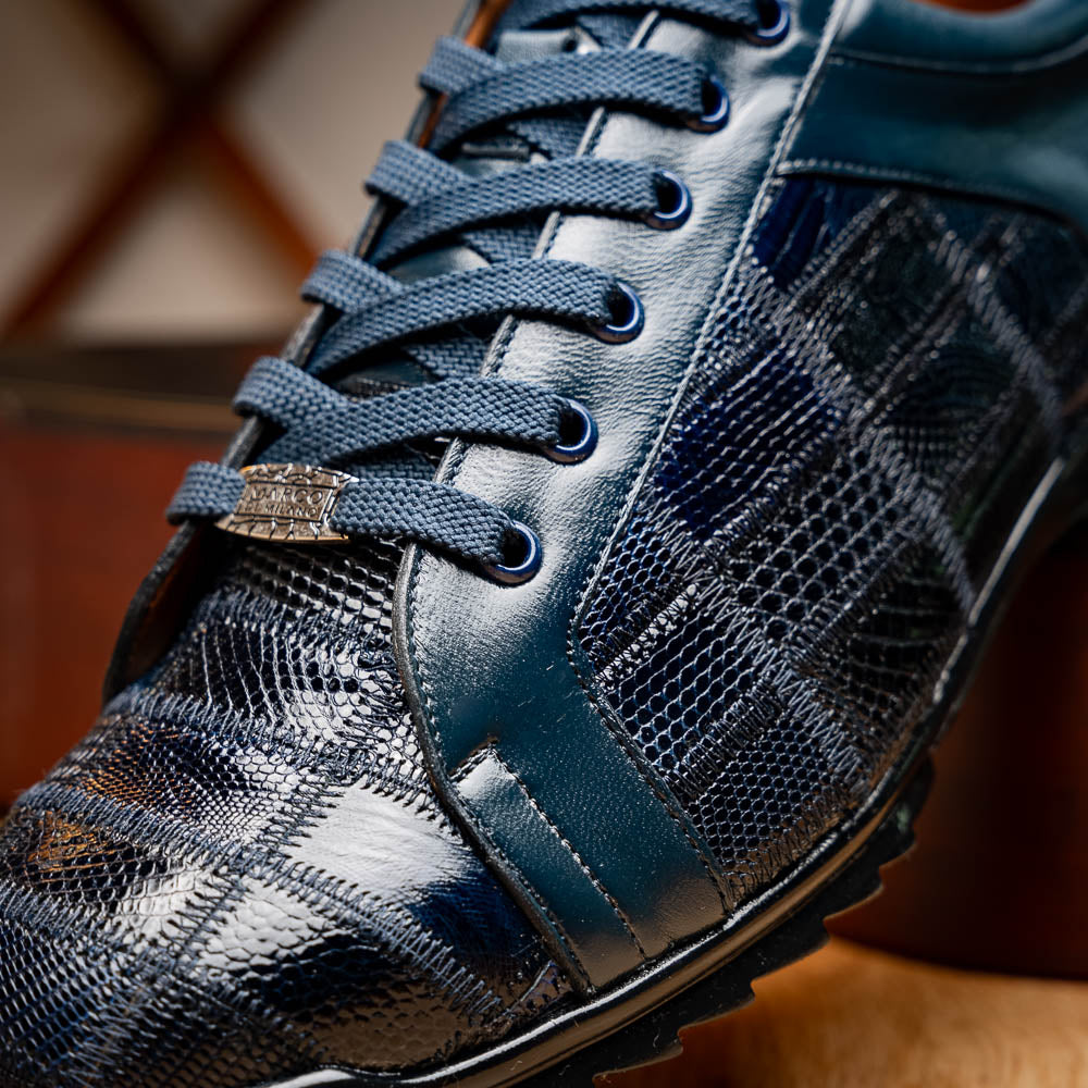Marco Di Milano Bari Lizard Patchwork Sneakers Navy