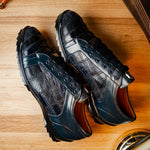 Marco Di Milano Bari Lizard Patchwork Sneakers Navy