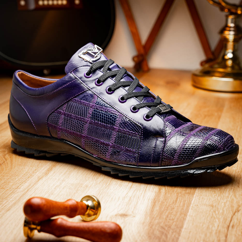 Marco Di Milano Bari Lizard Patchwork Sneakers Purple