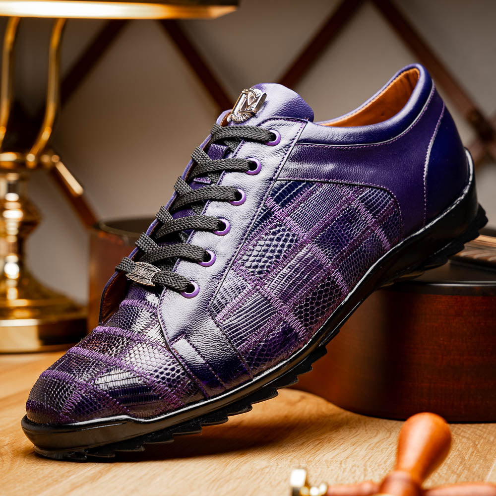 Marco Di Milano Bari Lizard Patchwork Sneakers Purple