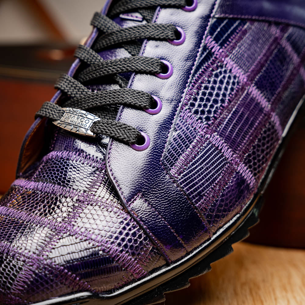 Marco Di Milano Bari Lizard Patchwork Sneakers Purple