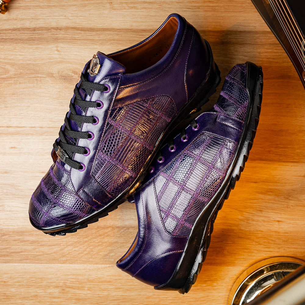 Marco Di Milano Bari Lizard Patchwork Sneakers Purple