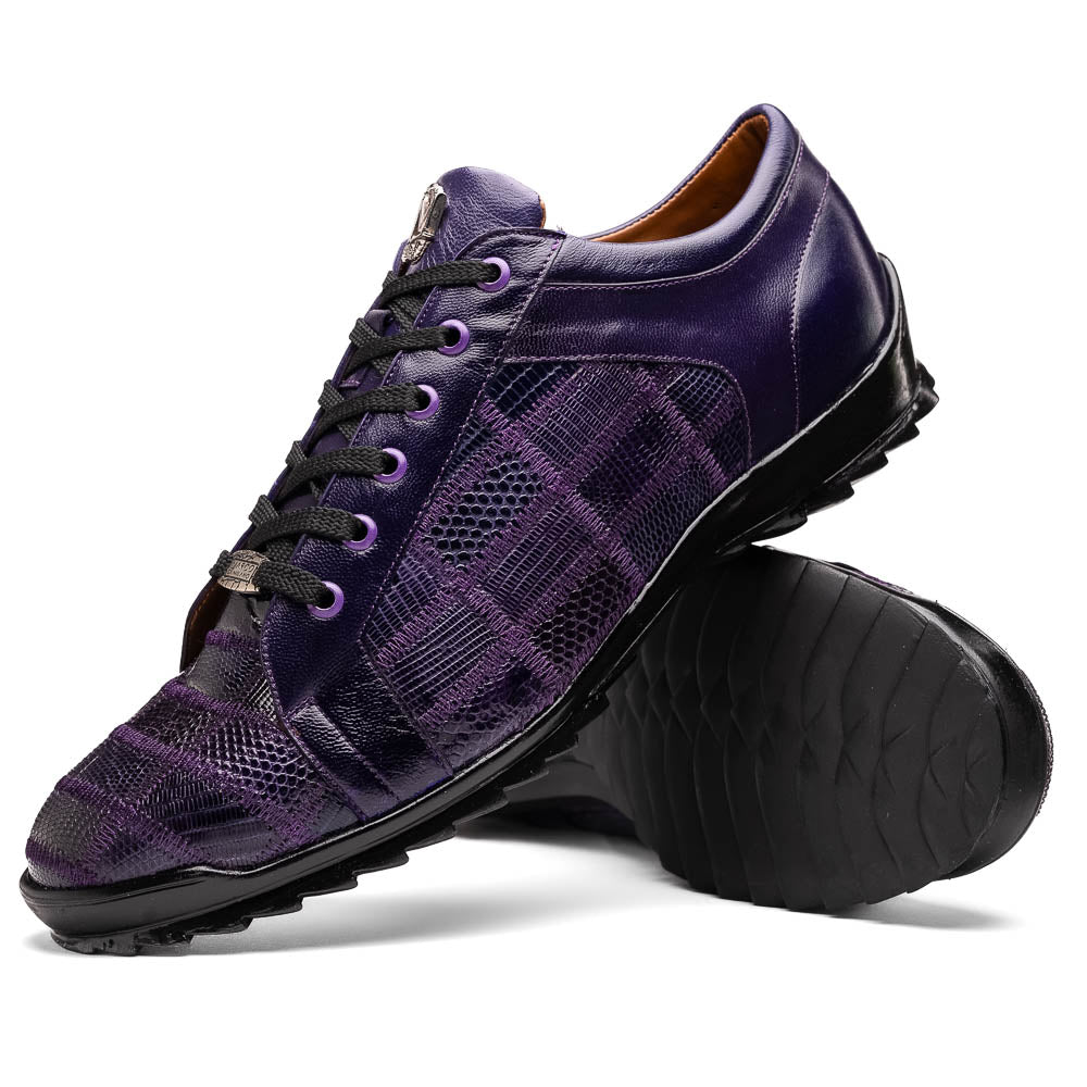 Marco Di Milano Bari Lizard Patchwork Sneakers Purple