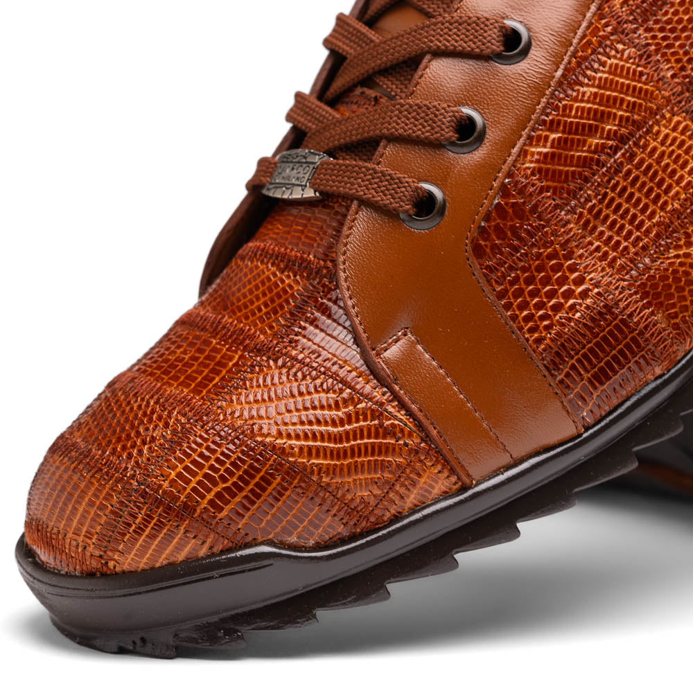 Marco Di Milano Bari Lizard Patchwork Sneakers Cognac