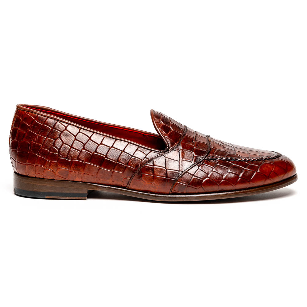 Alan Payne Barney II Calfskin Penny Loafers Brandy