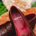 Alan Payne Barney II Crocodile Embossed Loafers Brandy