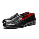 Alan Payne Barney II Calfskin Penny Loafers Black