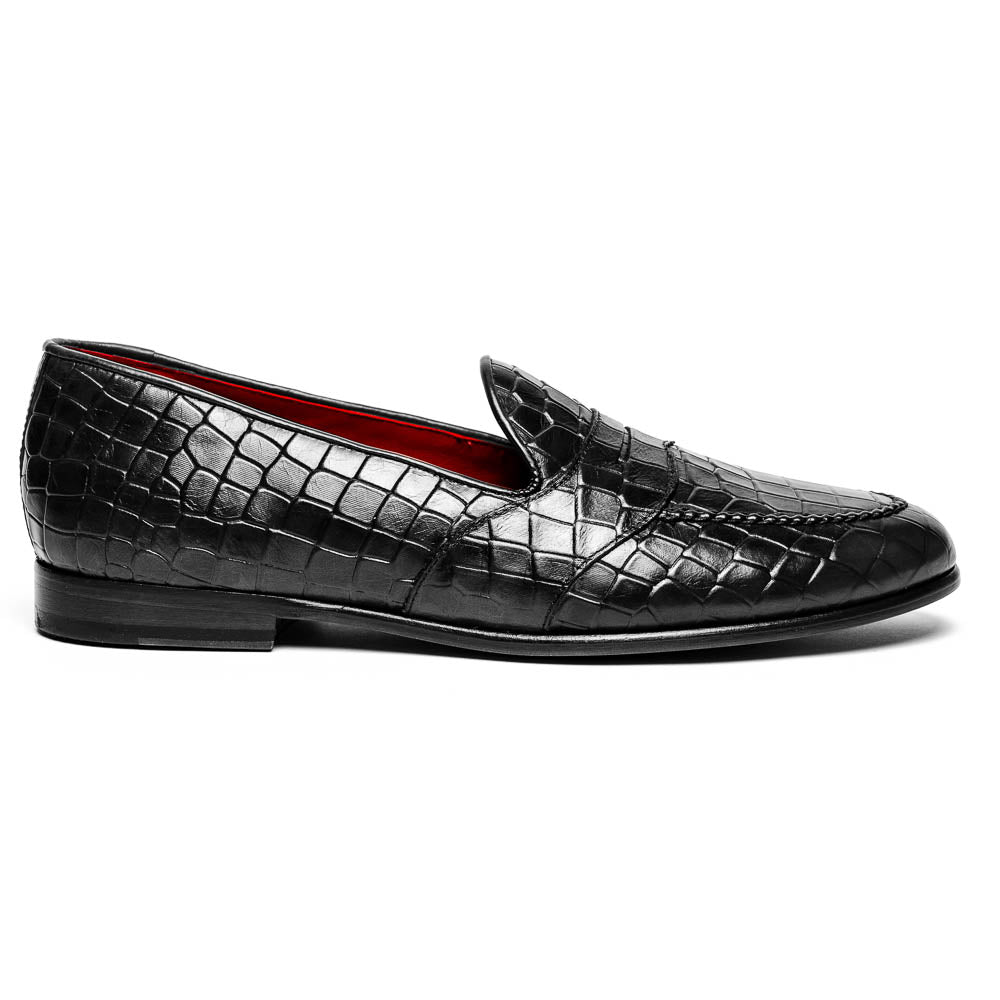 Alan Payne Barney II Calfskin Penny Loafers Black