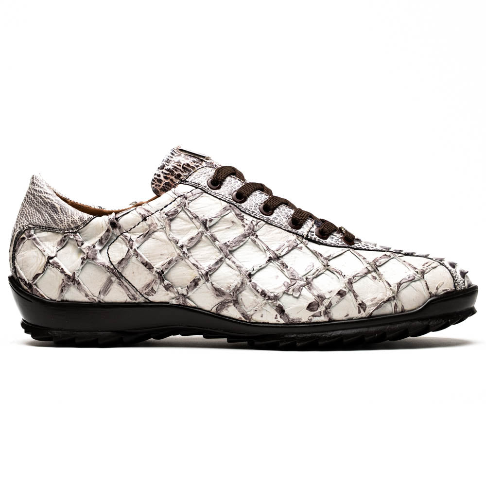 Marco Di Milano Battistini Ostrich Leg & Pirarucu Sneakers Newspaper