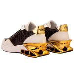 Vinci Leather Bellagio Leather Sneaker Boot White / Gold