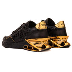 Vinci Leather Bellagio Leather Sneaker Black / Gold