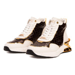 Vinci Leather Bellagio Leather High-Top Sneaker Boot White / Gold