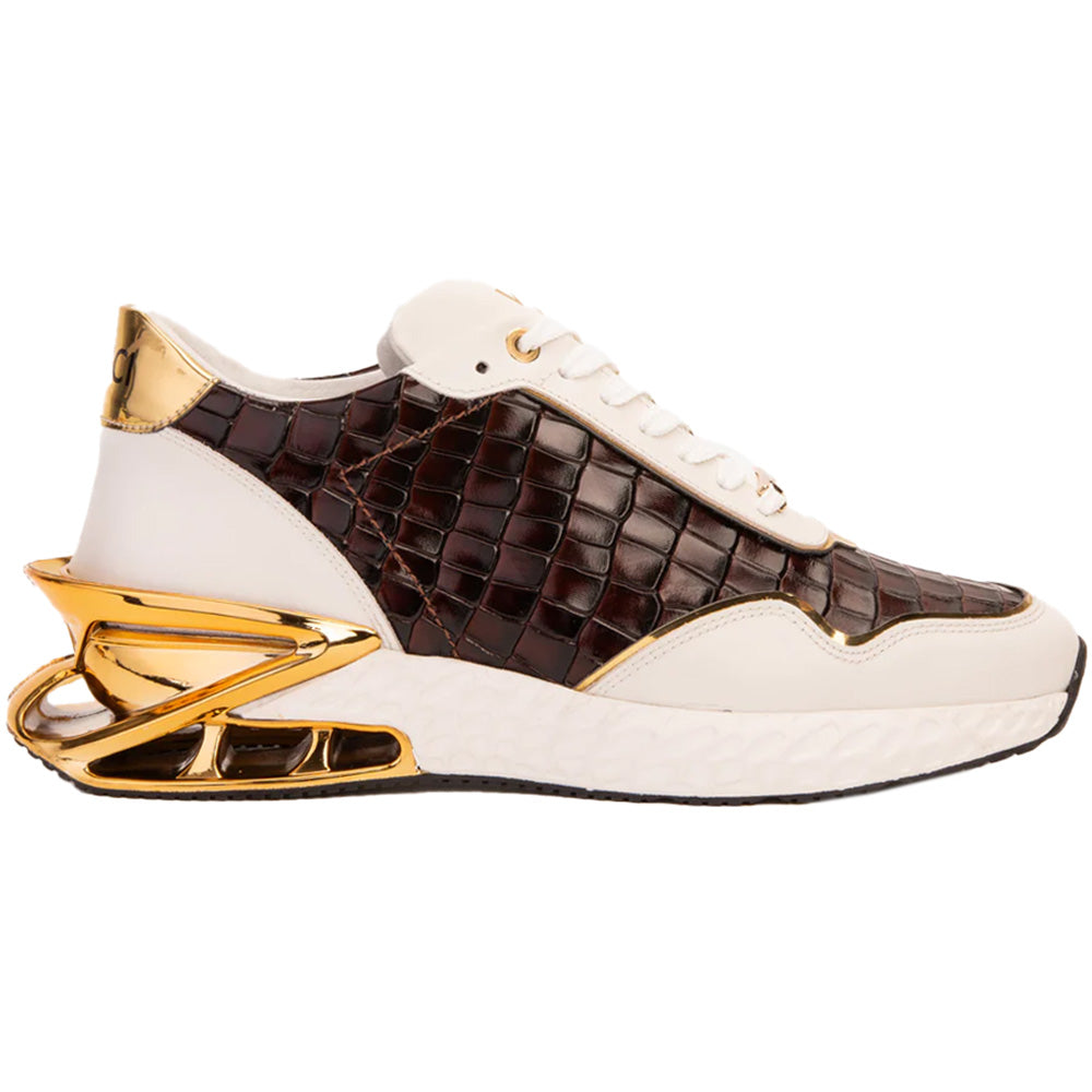 Vinci Leather Bellagio Leather Sneaker Boot White / Gold