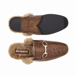 Belvedere Abel Ostrich Slippers Brown