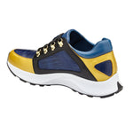Belvedere Ostrich / Italian Calfskin Sneakers Gold/Electric Blue/ Black