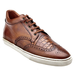 Belvedere Adriano Alligator & Calfskin Wingtip Sneakers Antique Tan