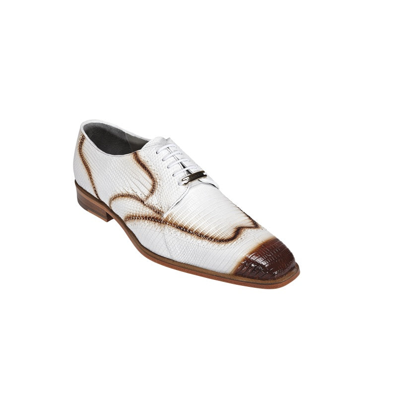 Belvedere Aldo Lizard Wing Tip Shoes White/Antique Saddle