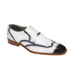 Belvedere Aldo Lizard Wing Tip Shoes White/Antique Blue