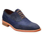 Belvedere Aldo Sanded Lizard & Nubuck Wingtip Oxfords Navy