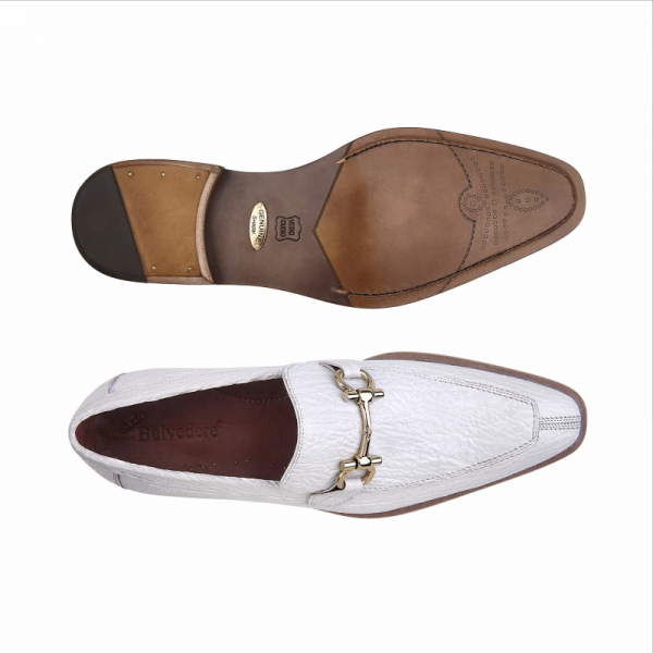 Belvedere Alfio Shark Bit Loafers White
