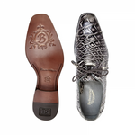 Belvedere Alfred Alligator Derby Shoes Black Rust